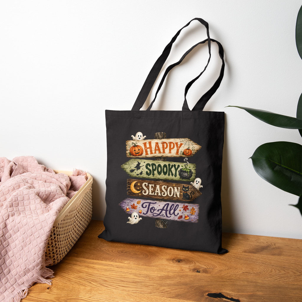 Halloween Tote Bag — Happy Spooky Season Cotton Canvas