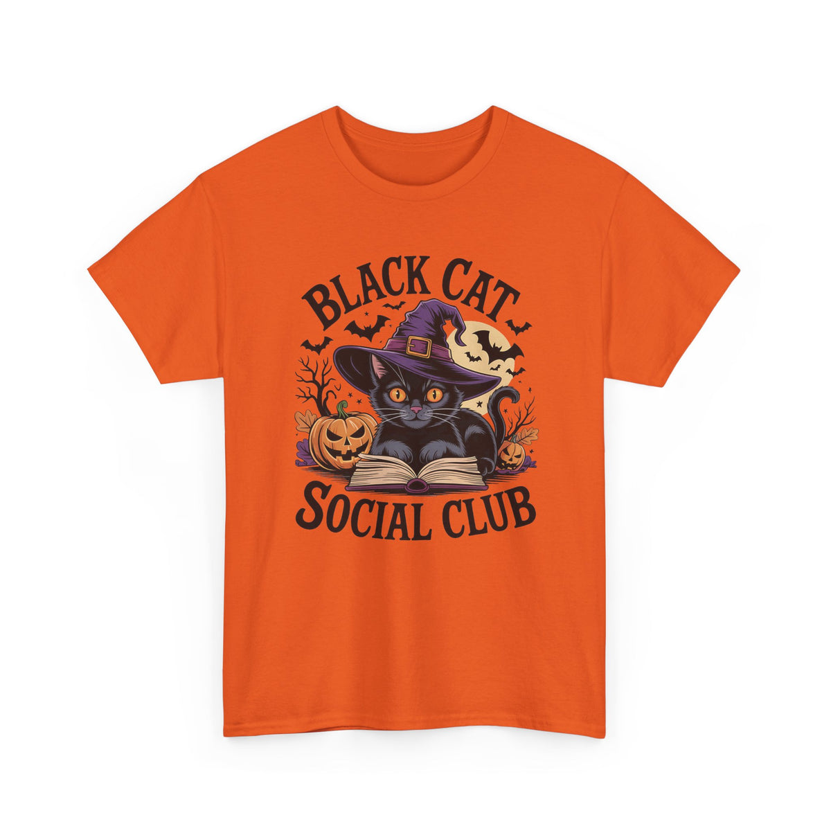 Black Cat Social Club Tee — Cute Halloween Witch Cat T-Shirt