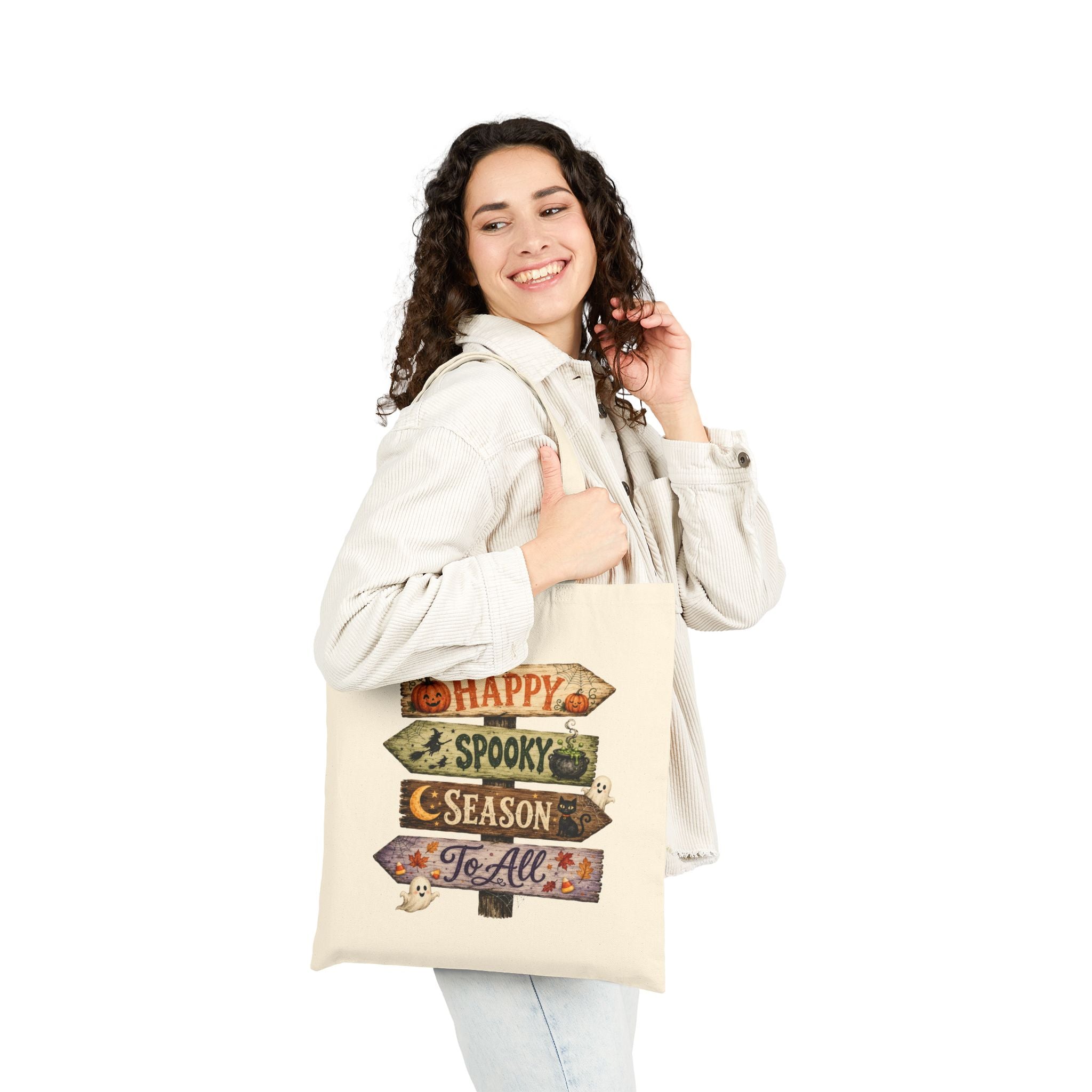 Halloween Tote Bag — Happy Spooky Season Cotton Canvas