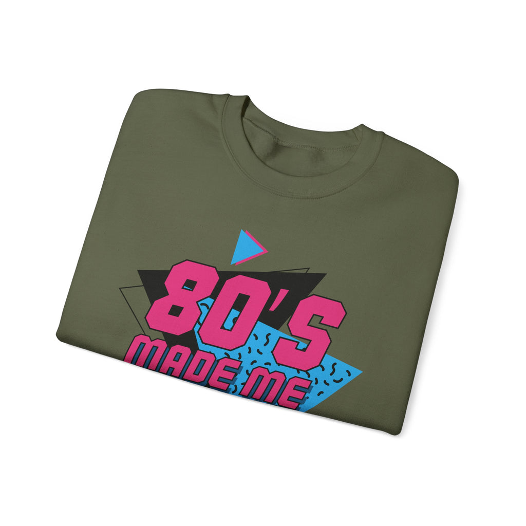 80's Made Me Sweatshirt — Retro 1980s Graphic Crewneck with Cassette Sleeve
