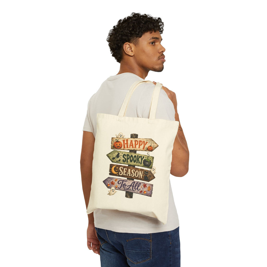 Halloween Tote Bag — Happy Spooky Season Cotton Canvas
