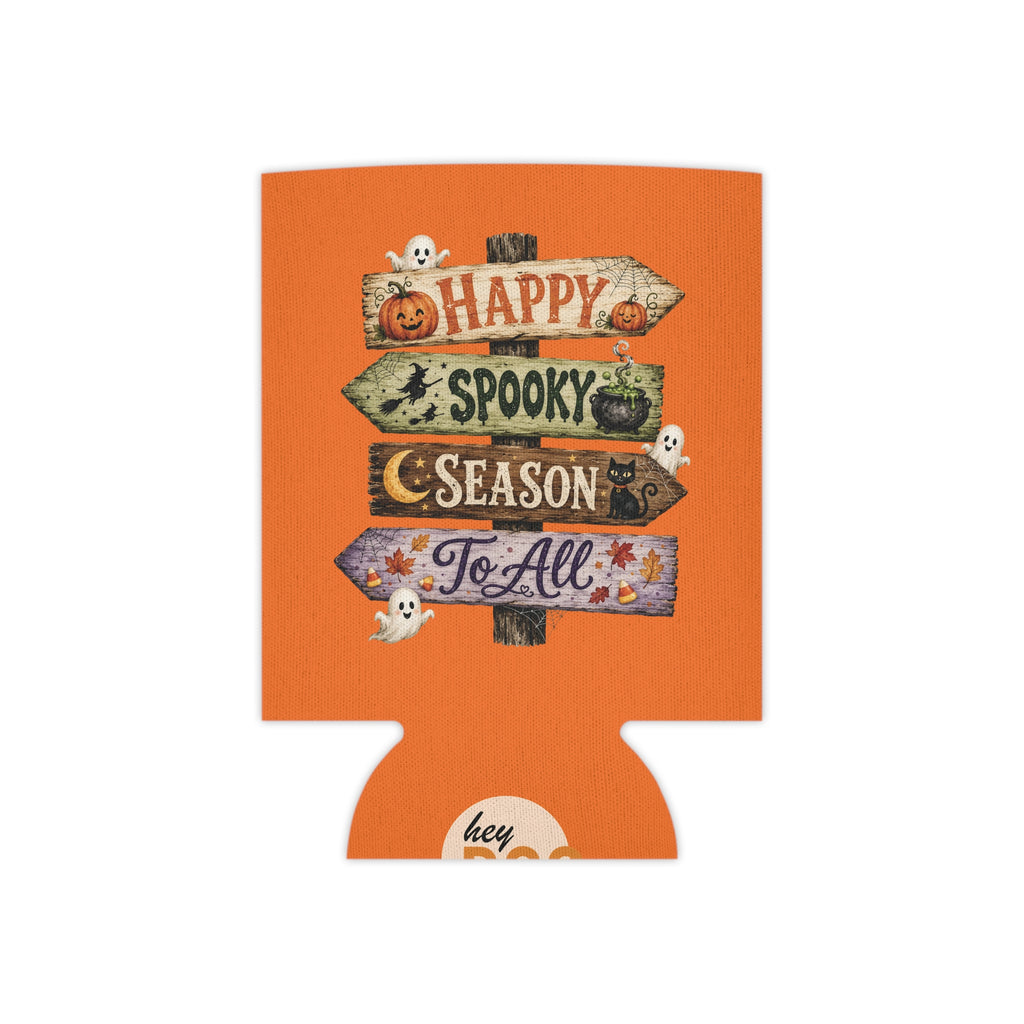 Happy Spooky Season Can Cooler – Halloween Pumpkin & Ghost Koozie