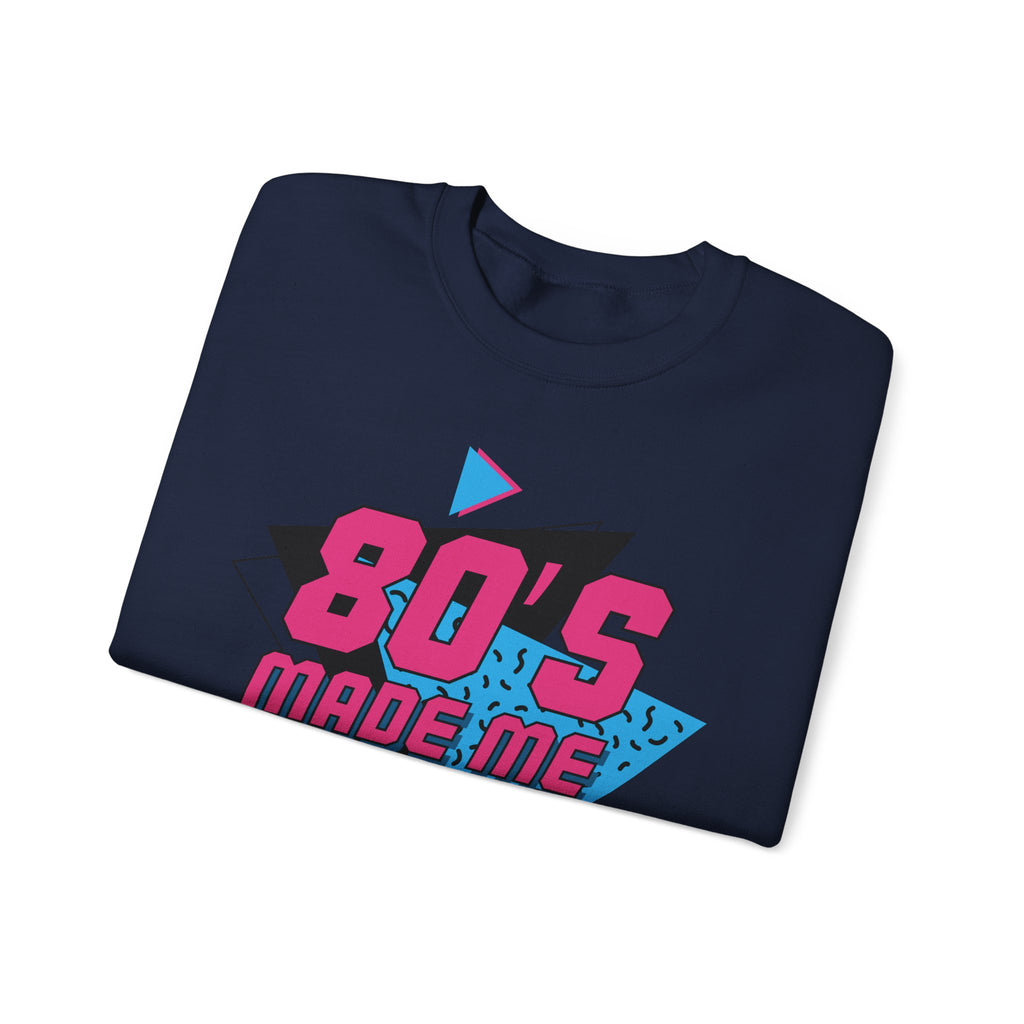 80's Made Me Sweatshirt — Retro 1980s Graphic Crewneck with Cassette Sleeve
