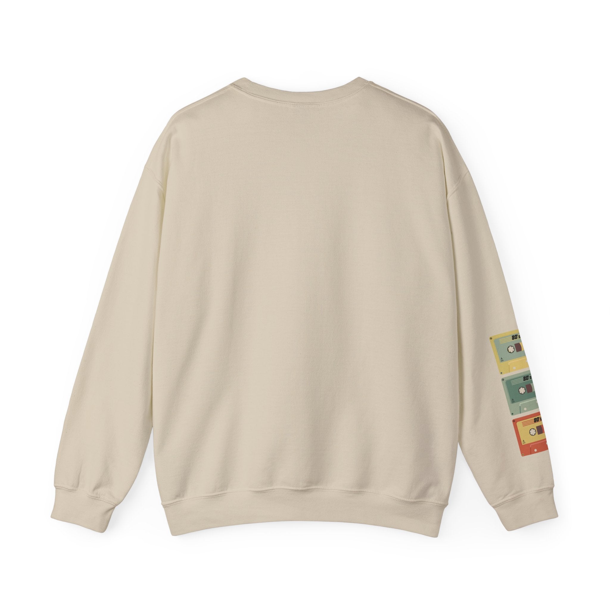 80's Made Me Sweatshirt — Retro 1980s Graphic Crewneck with Cassette Sleeve