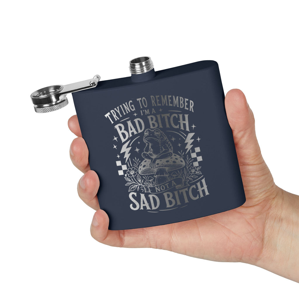 Bold Retro Quote 6 oz Stainless Steel Flask