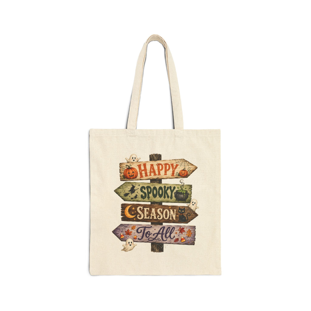 Halloween Tote Bag — Happy Spooky Season Cotton Canvas