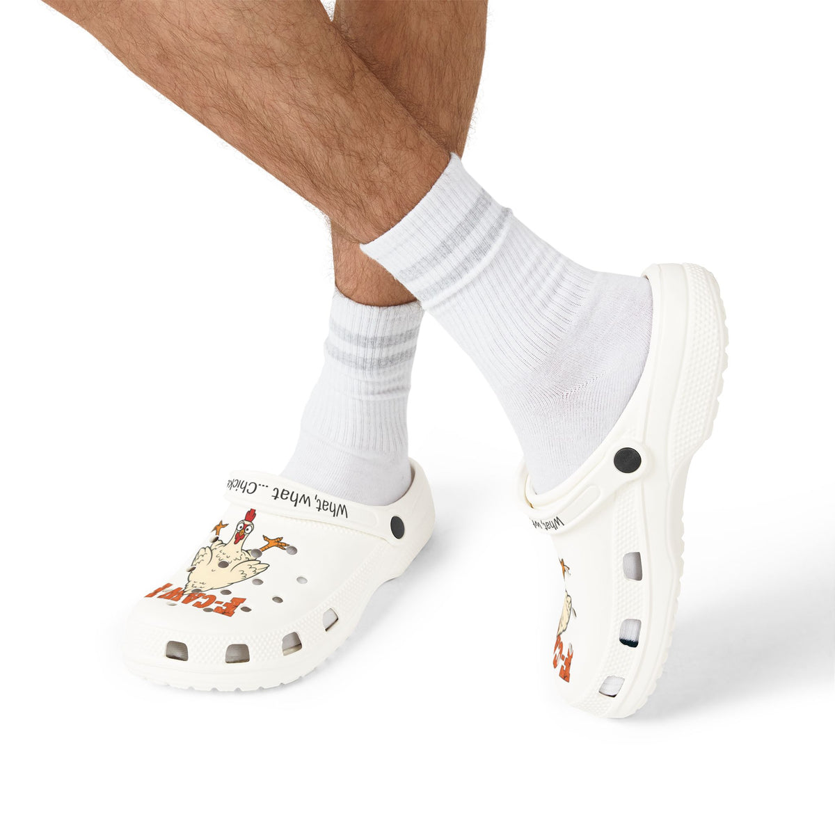 Funny F-CAW-T Chicken Clogs