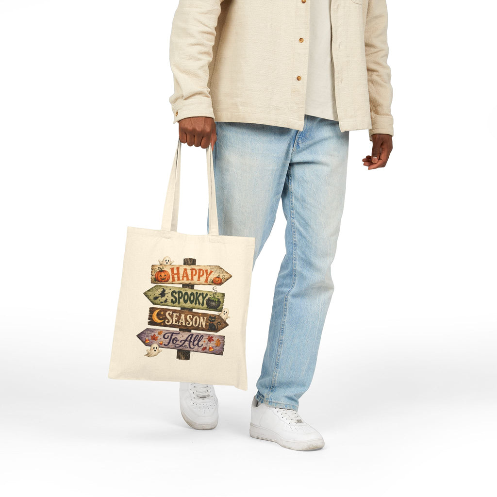 Halloween Tote Bag — Happy Spooky Season Cotton Canvas