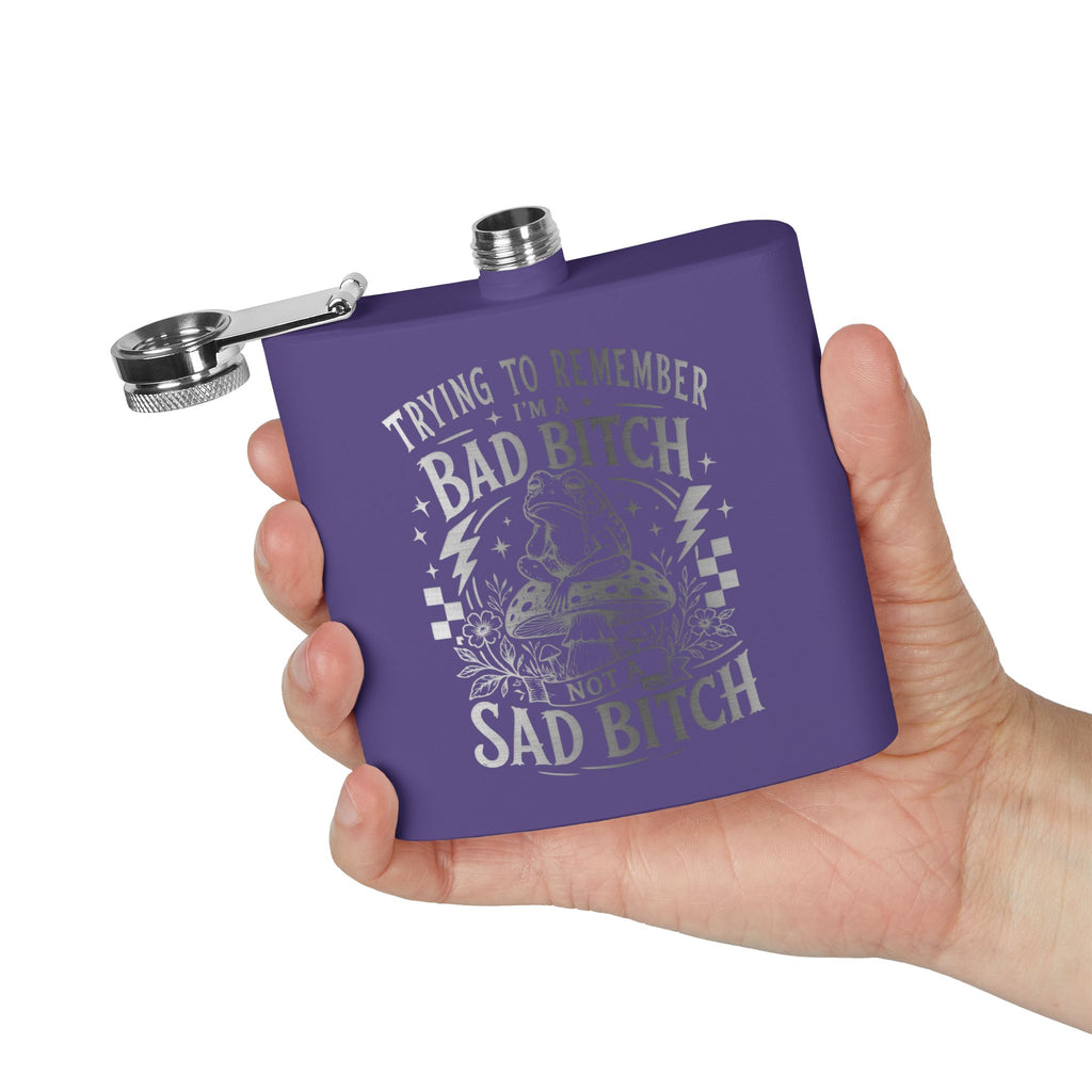 Bold Retro Quote 6 oz Stainless Steel Flask