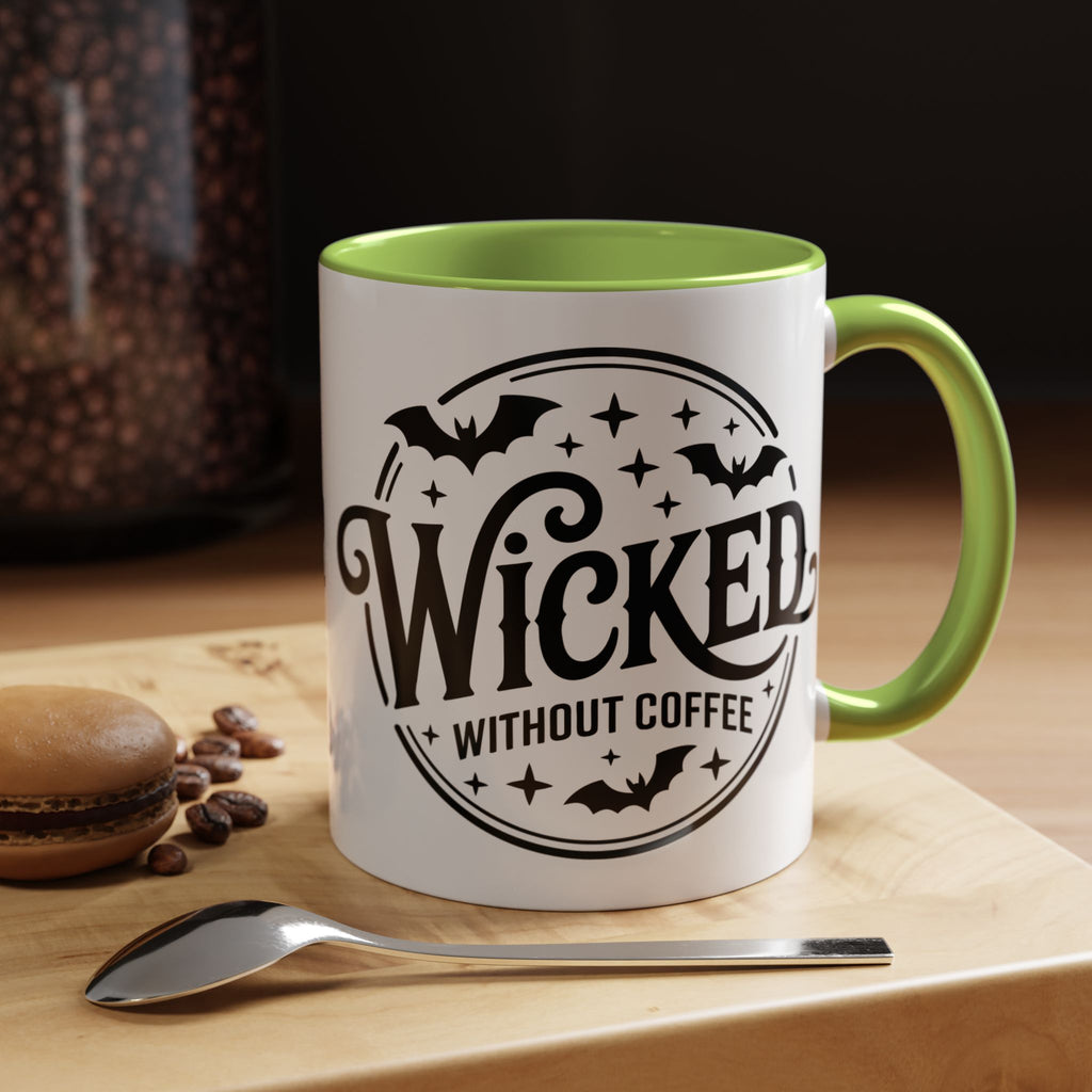 Wicked Without Coffee Accent Mug – Halloween Coffee Mug | 11oz & 15oz