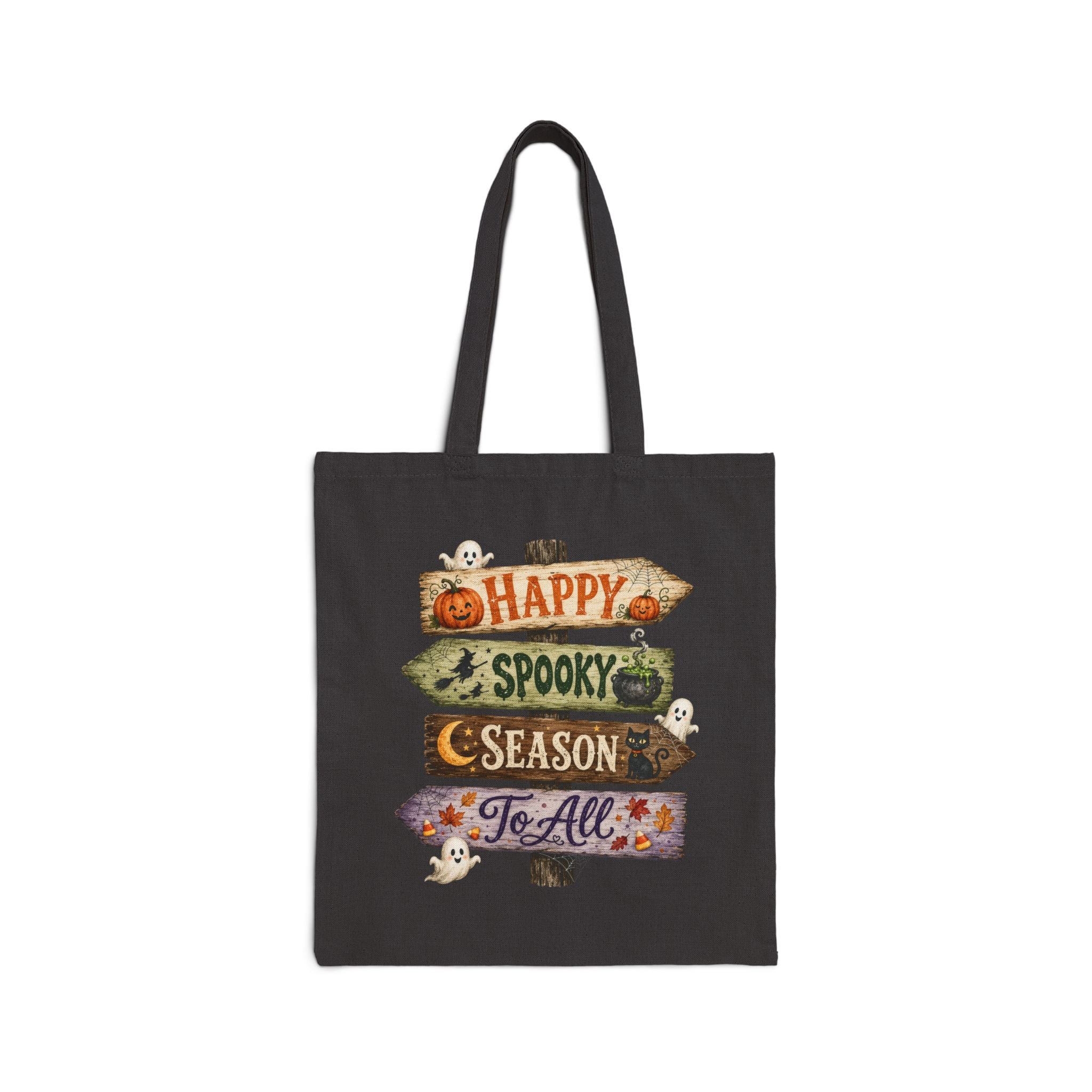 Halloween Tote Bag — Happy Spooky Season Cotton Canvas