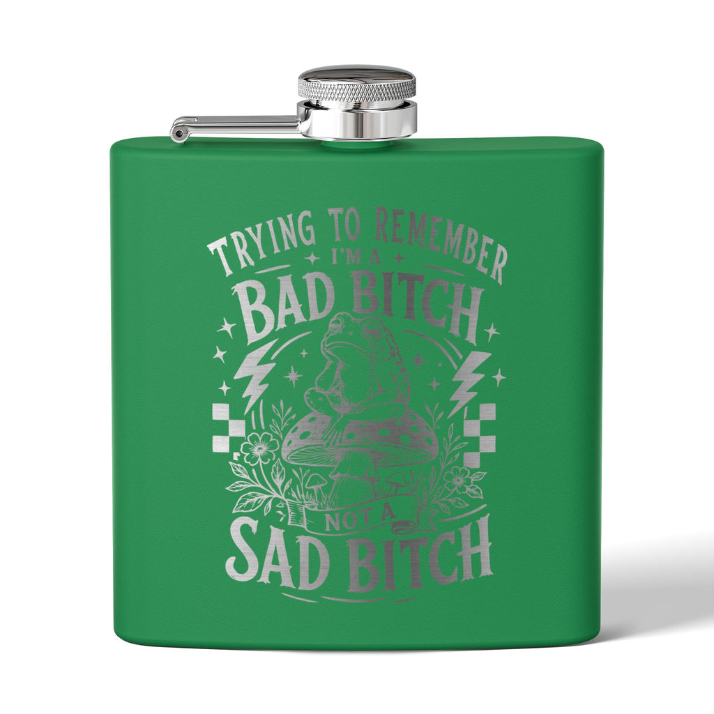Bold Retro Quote 6 oz Stainless Steel Flask