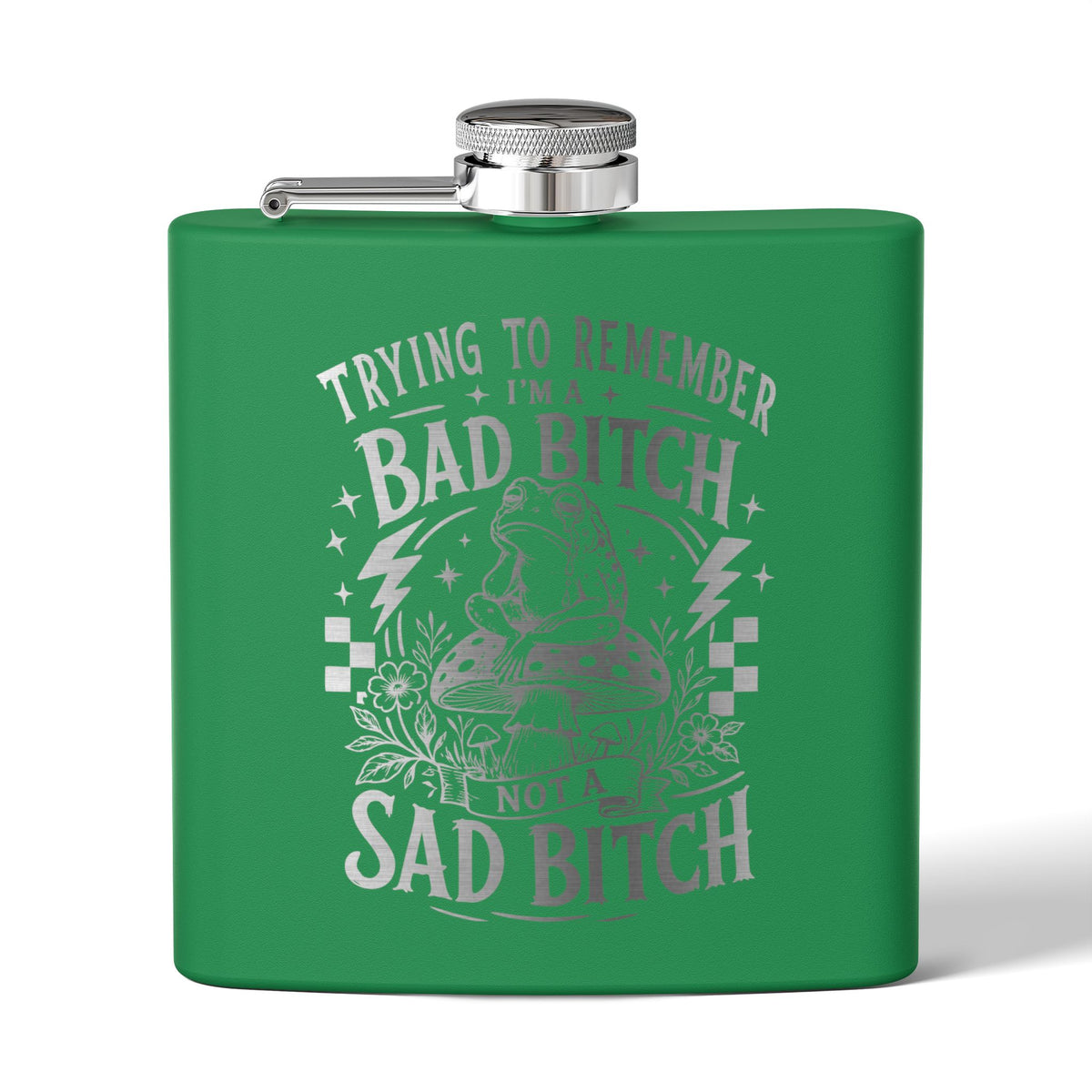 Bold Retro Quote 6 oz Stainless Steel Flask