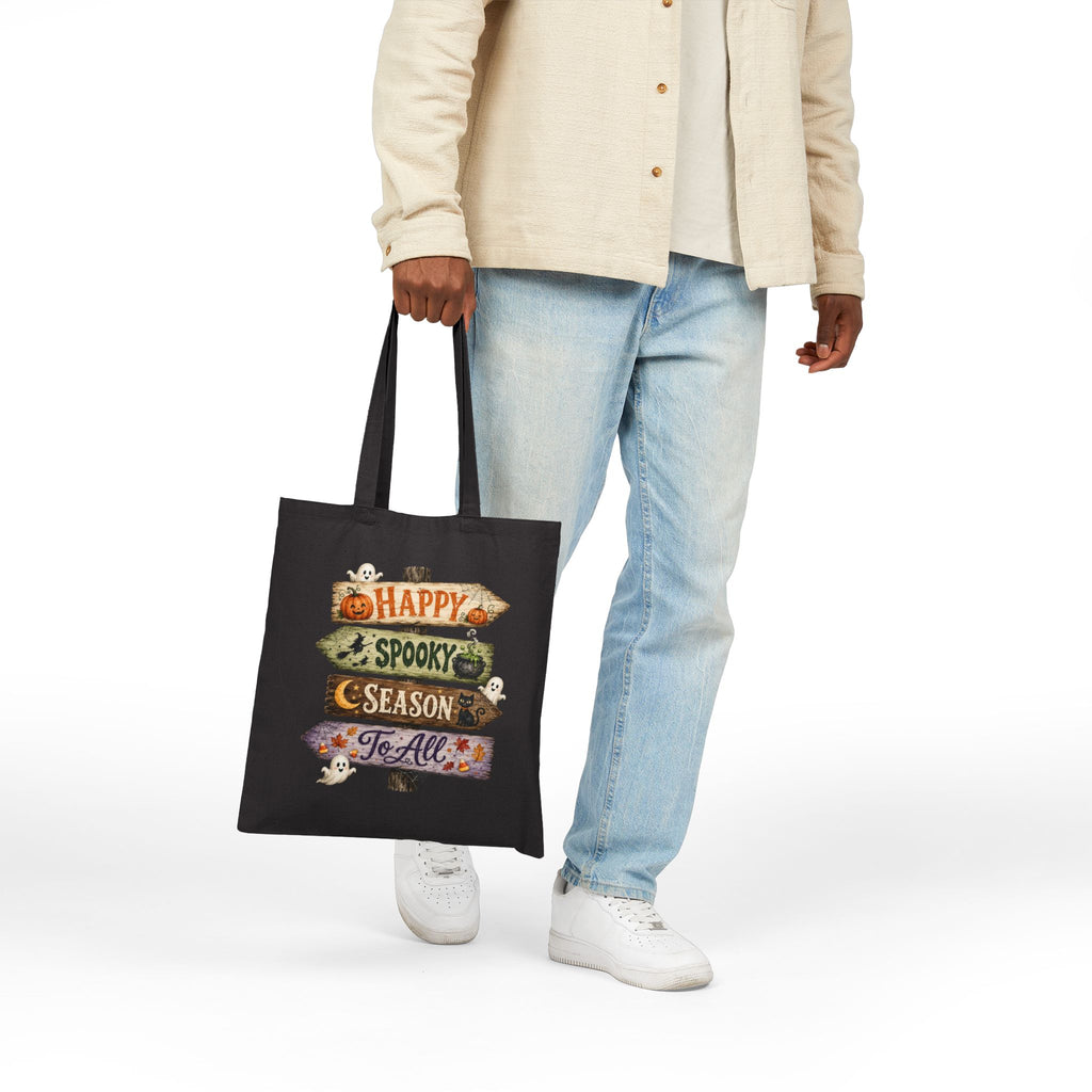 Halloween Tote Bag — Happy Spooky Season Cotton Canvas