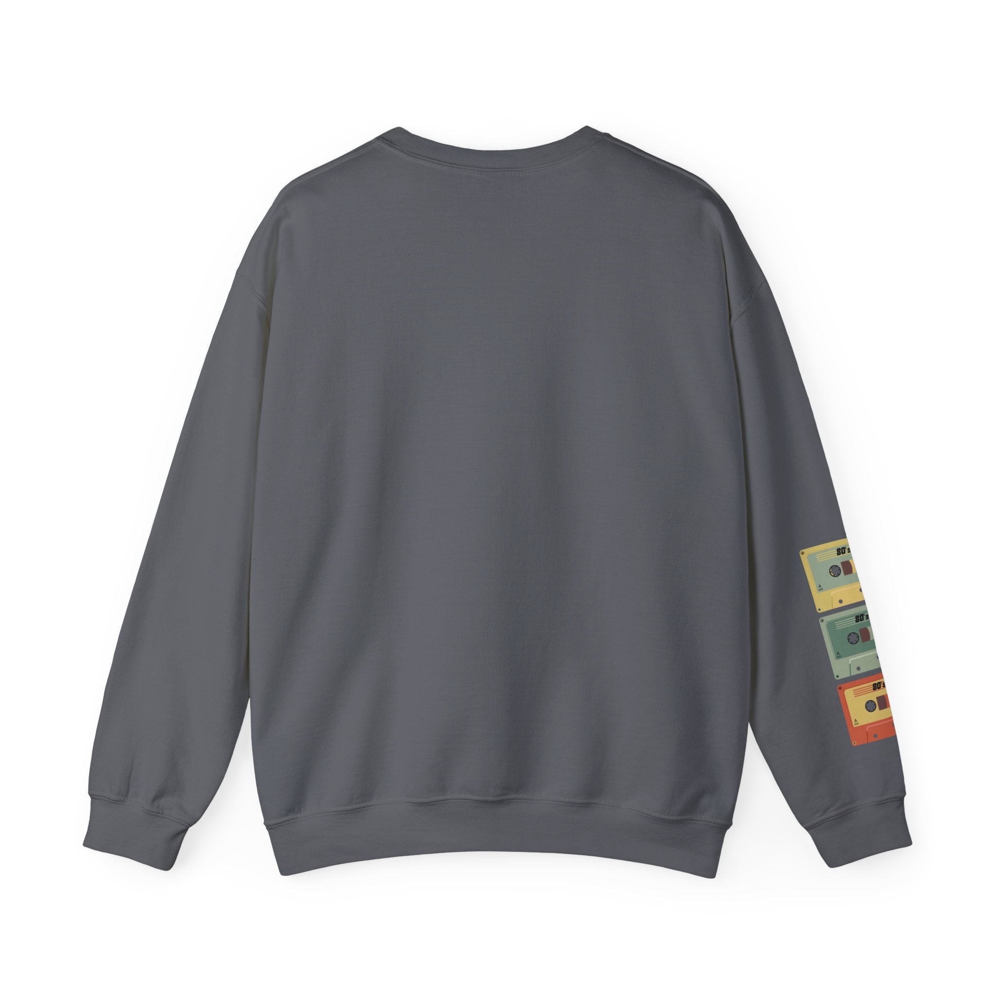 80's Made Me Sweatshirt — Retro 1980s Graphic Crewneck with Cassette Sleeve
