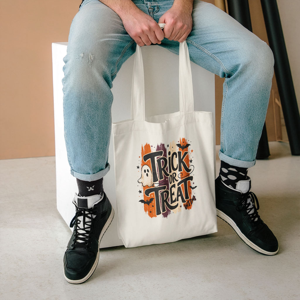 Trick or Treat Ghost Cotton Tote Bag