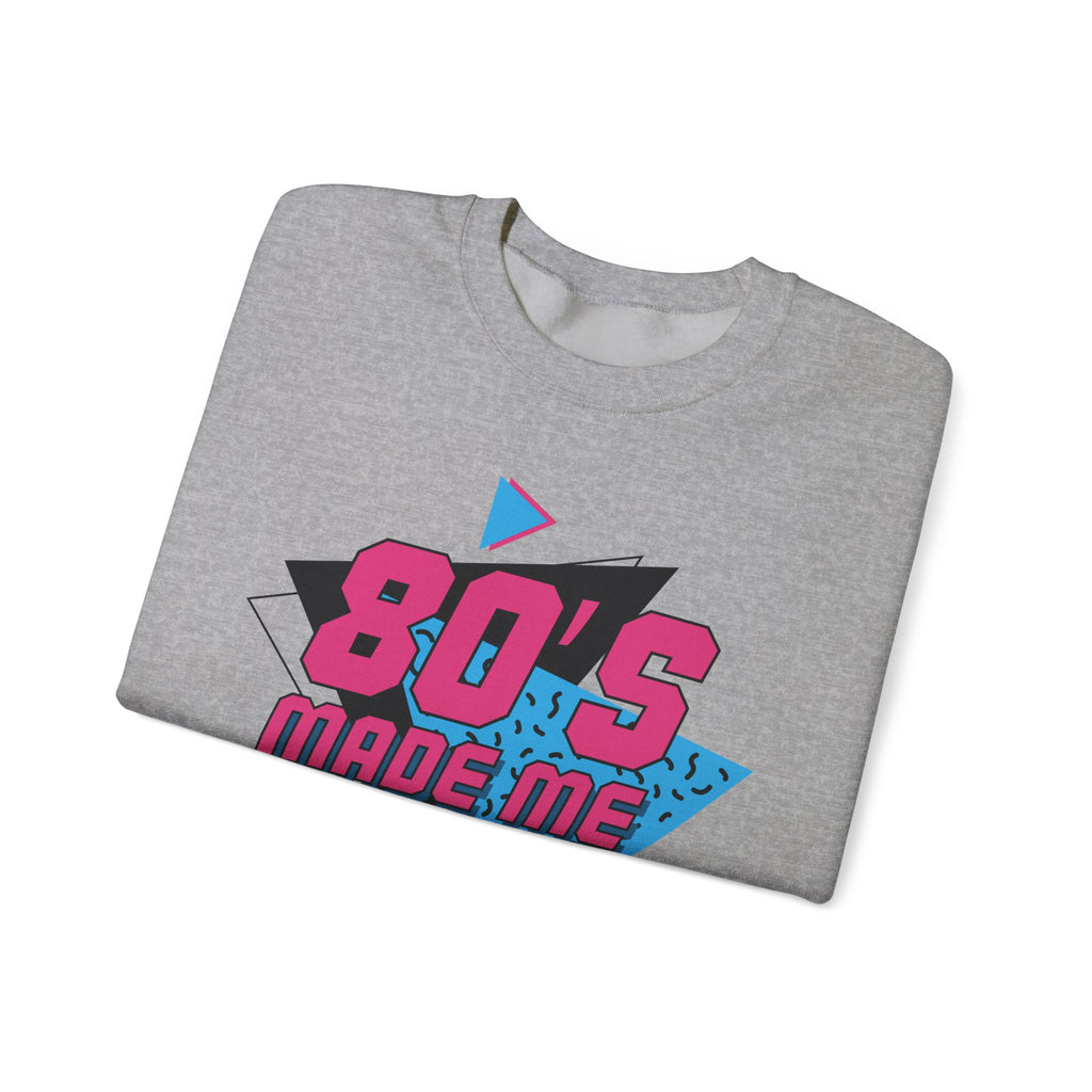 80's Made Me Sweatshirt — Retro 1980s Graphic Crewneck with Cassette Sleeve