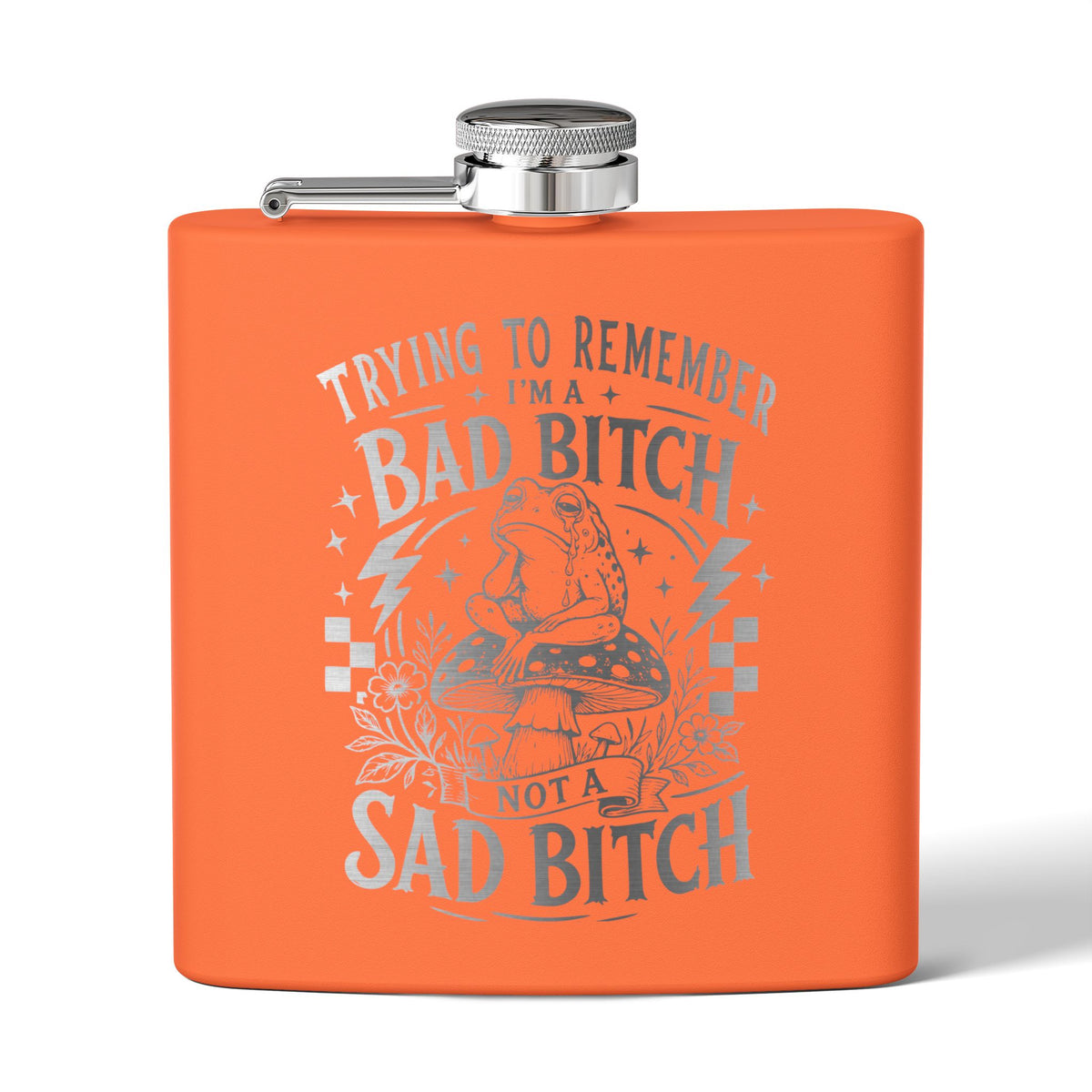 Bold Retro Quote 6 oz Stainless Steel Flask