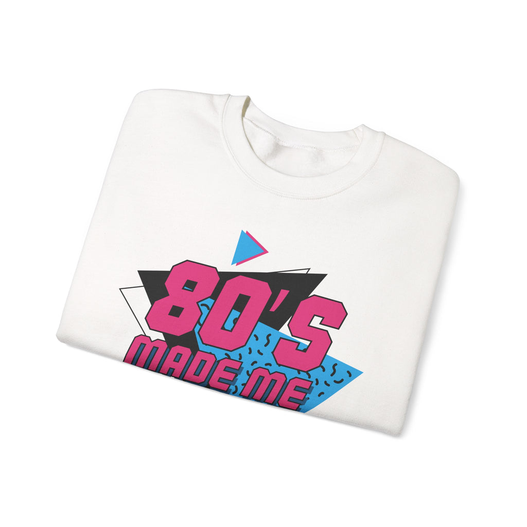 80's Made Me Sweatshirt — Retro 1980s Graphic Crewneck with Cassette Sleeve