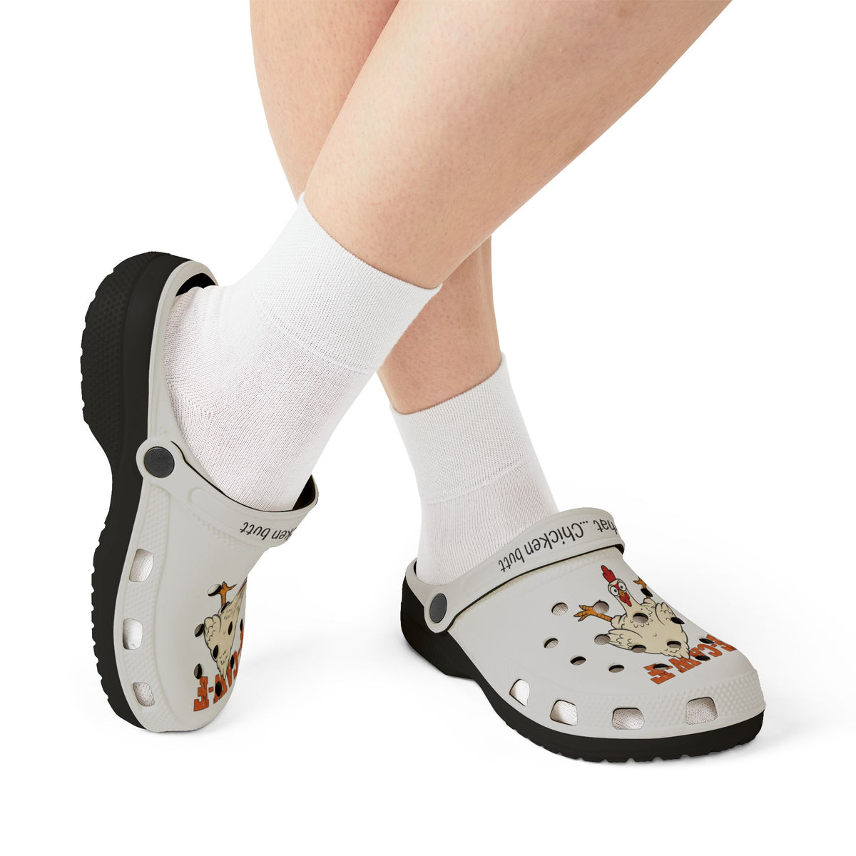 Funny F-CAW-T Chicken Clogs