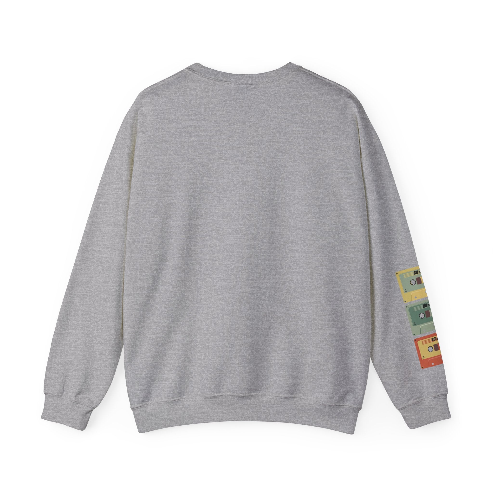 80's Made Me Sweatshirt — Retro 1980s Graphic Crewneck with Cassette Sleeve
