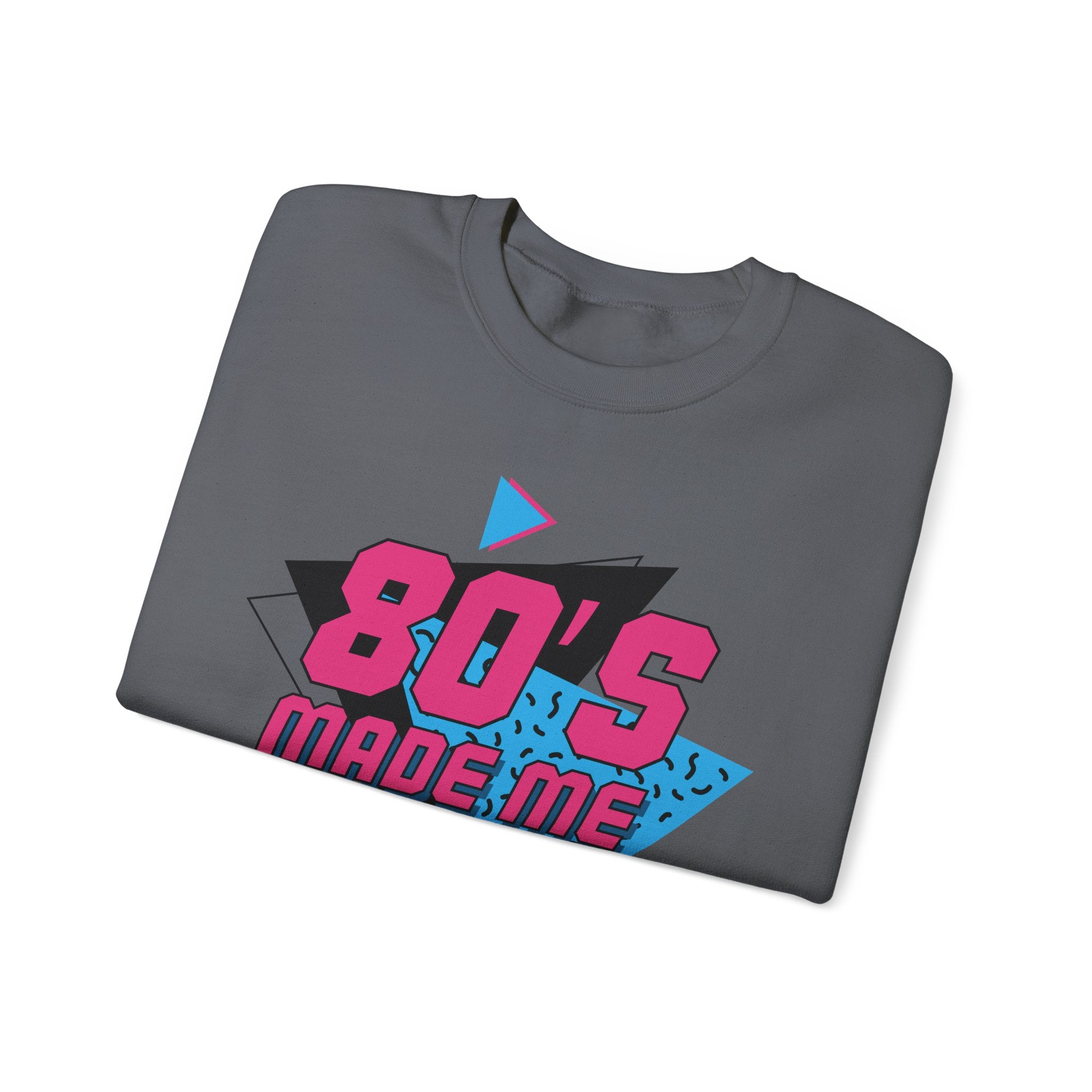 80's Made Me Sweatshirt — Retro 1980s Graphic Crewneck with Cassette Sleeve