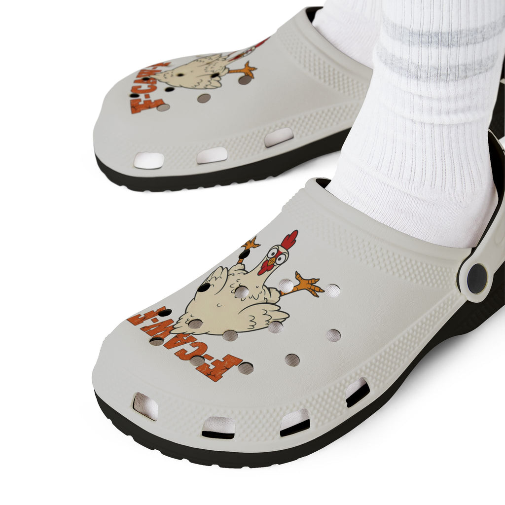 Funny F-CAW-T Chicken Clogs