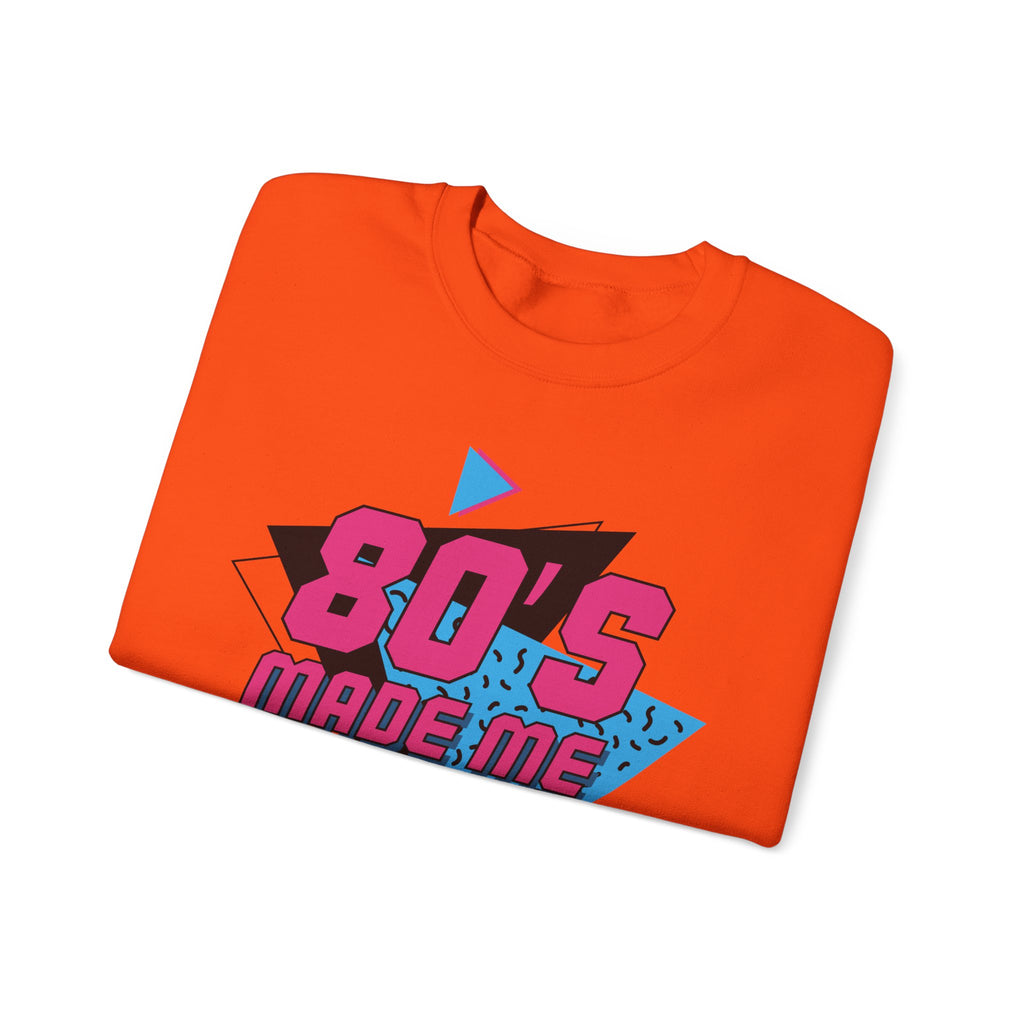 80's Made Me Sweatshirt — Retro 1980s Graphic Crewneck with Cassette Sleeve