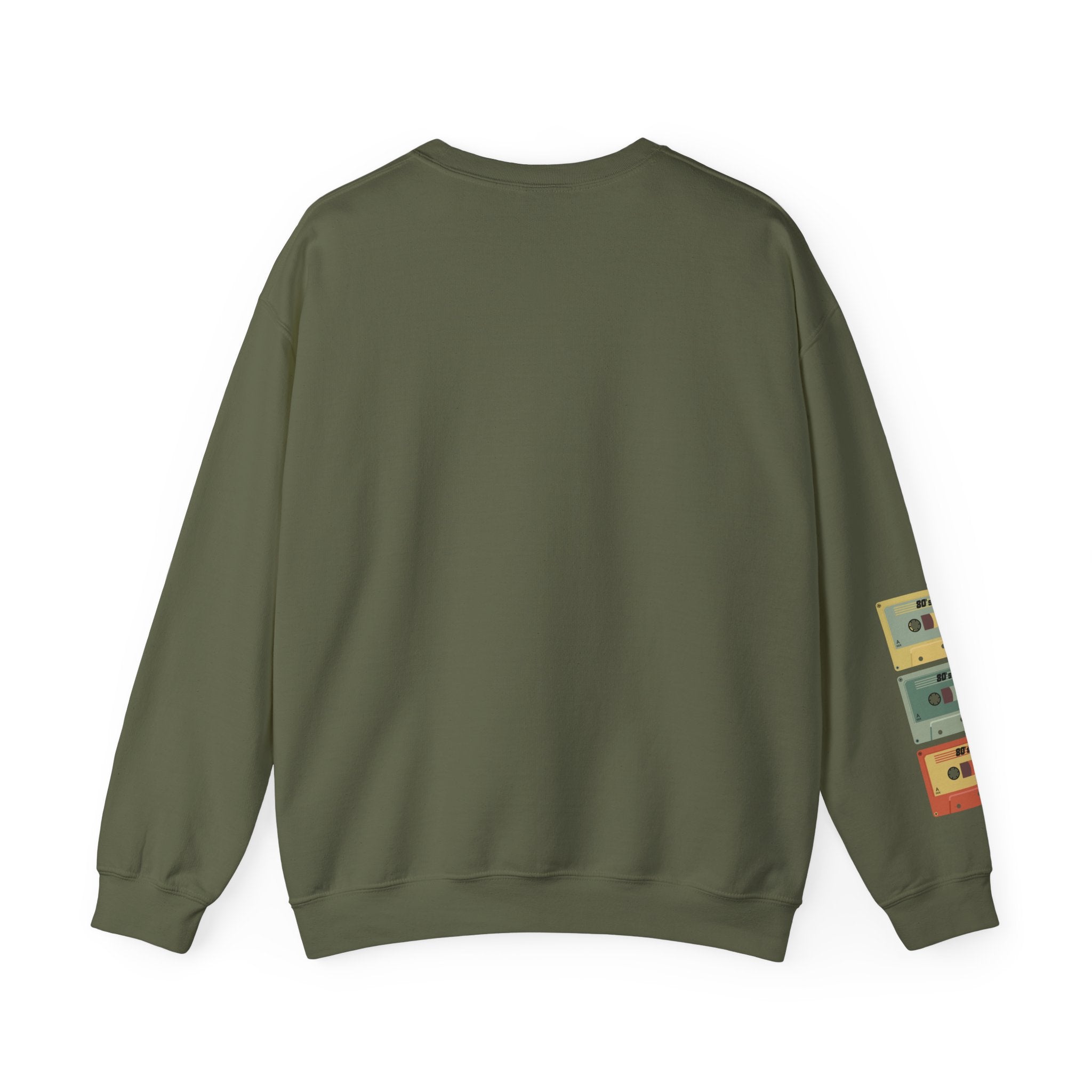 80's Made Me Sweatshirt — Retro 1980s Graphic Crewneck with Cassette Sleeve