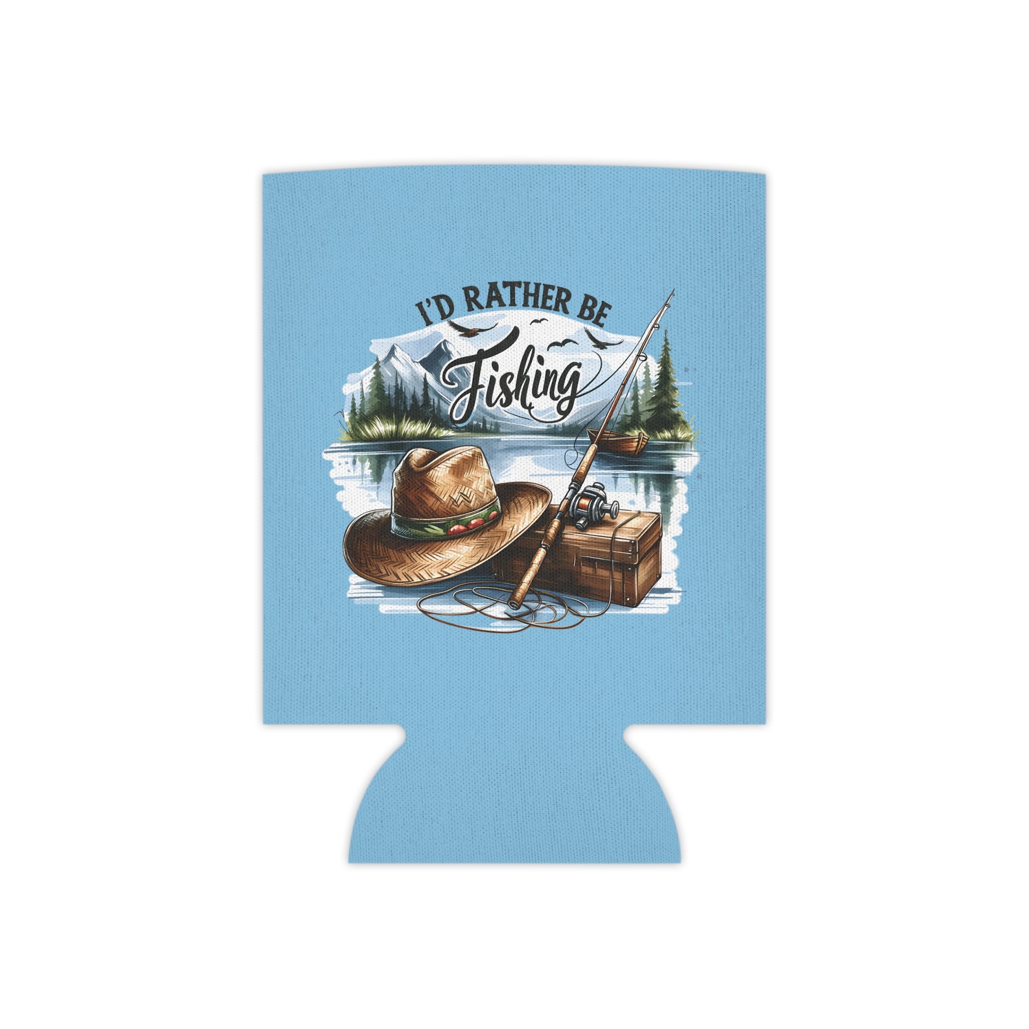 I'd Rather Be Fishing Can Cooler — Fishing Hat & Tackle Design