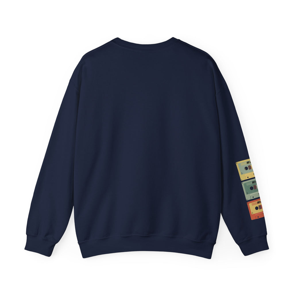 80's Made Me Sweatshirt — Retro 1980s Graphic Crewneck with Cassette Sleeve
