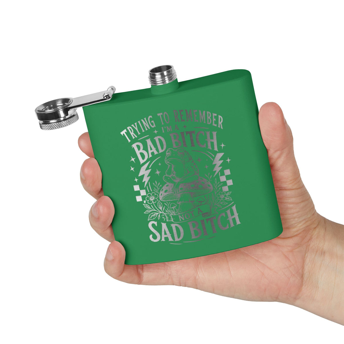 Bold Retro Quote 6 oz Stainless Steel Flask