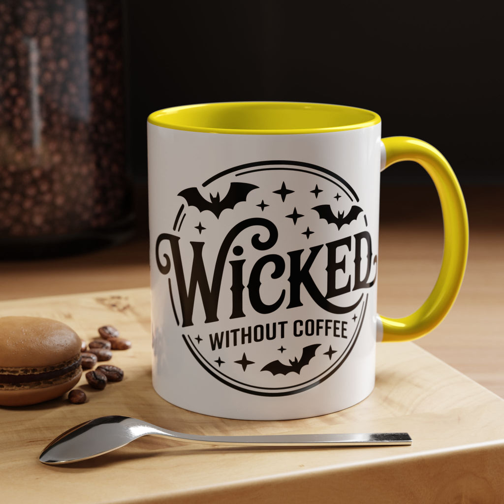 Wicked Without Coffee Accent Mug – Halloween Coffee Mug | 11oz & 15oz