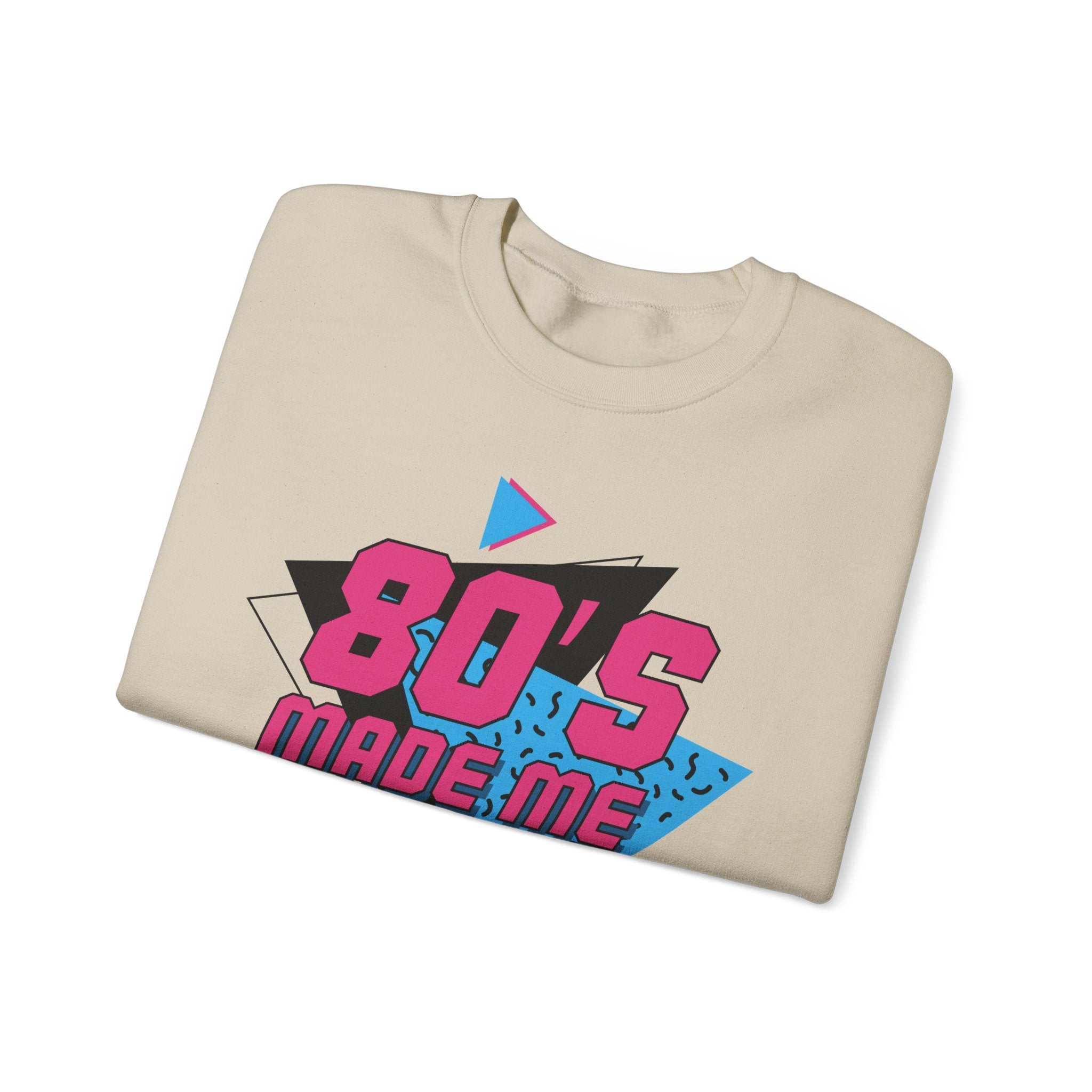 80's Made Me Sweatshirt — Retro 1980s Graphic Crewneck with Cassette Sleeve