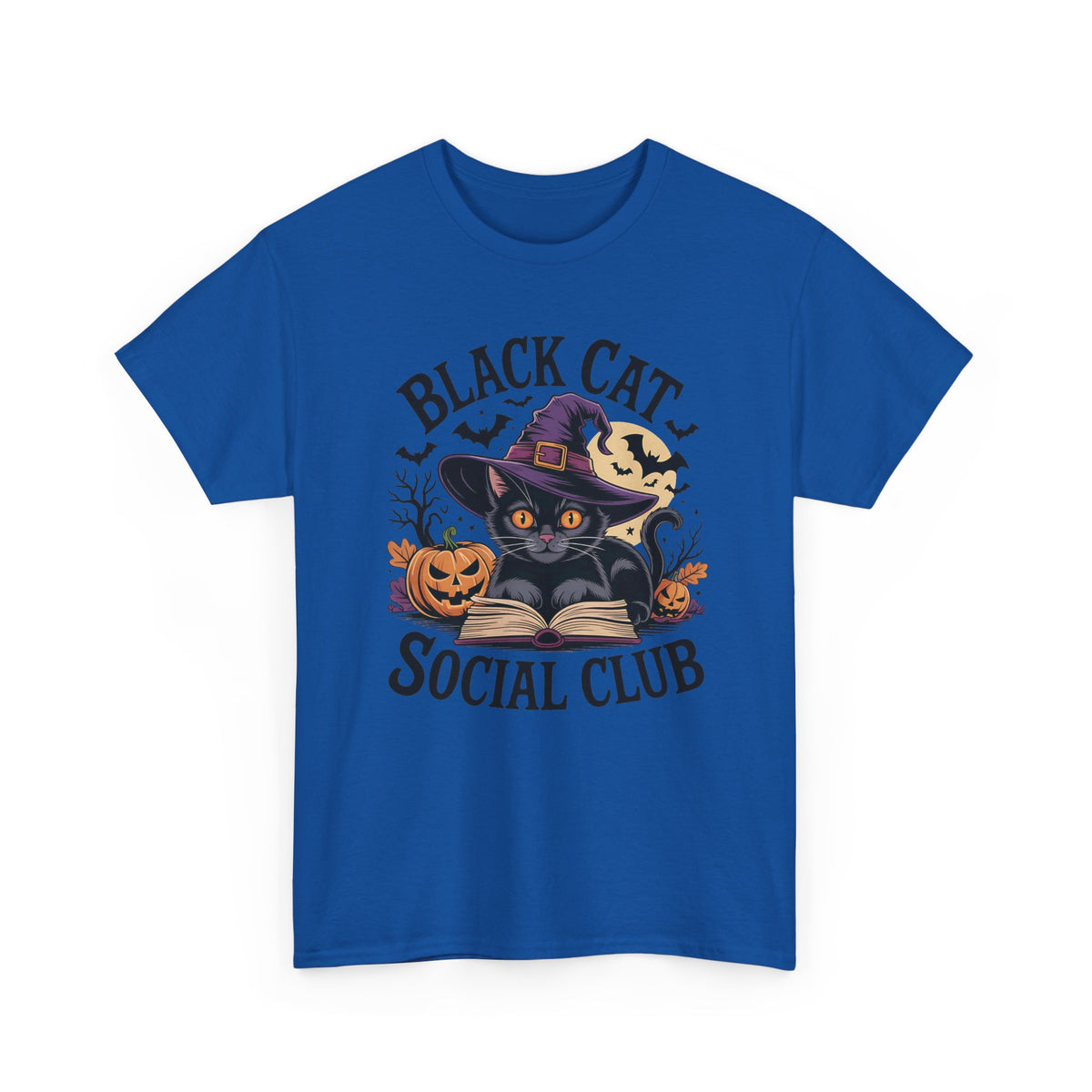 Black Cat Social Club Tee — Cute Halloween Witch Cat T-Shirt