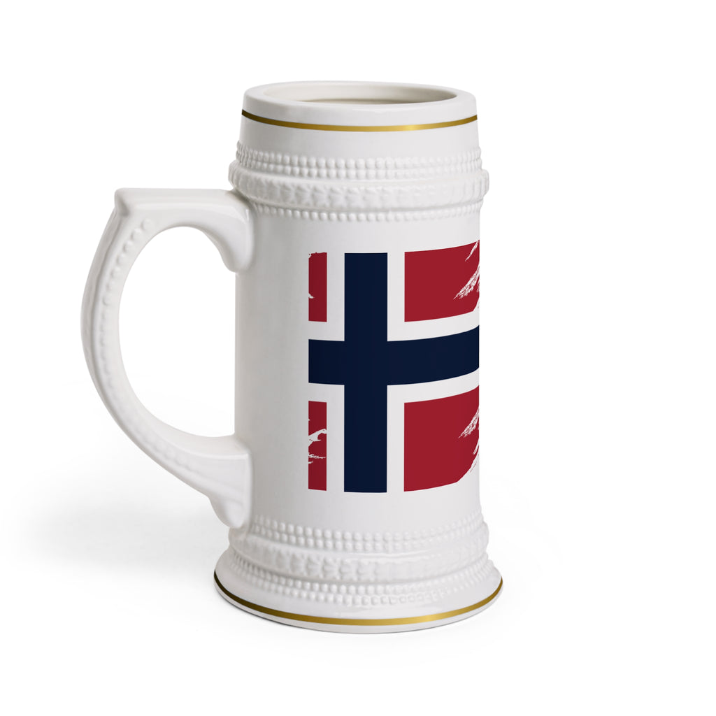 Viking RO! Brushstroke Beer Stein mug | 22oz Ceramic Stein, Gold Trim
