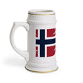 Viking RO! Brushstroke Beer Stein mug | 22oz Ceramic Stein, Gold Trim