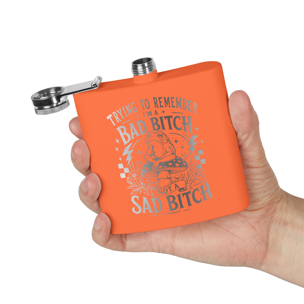 Bold Retro Quote 6 oz Stainless Steel Flask