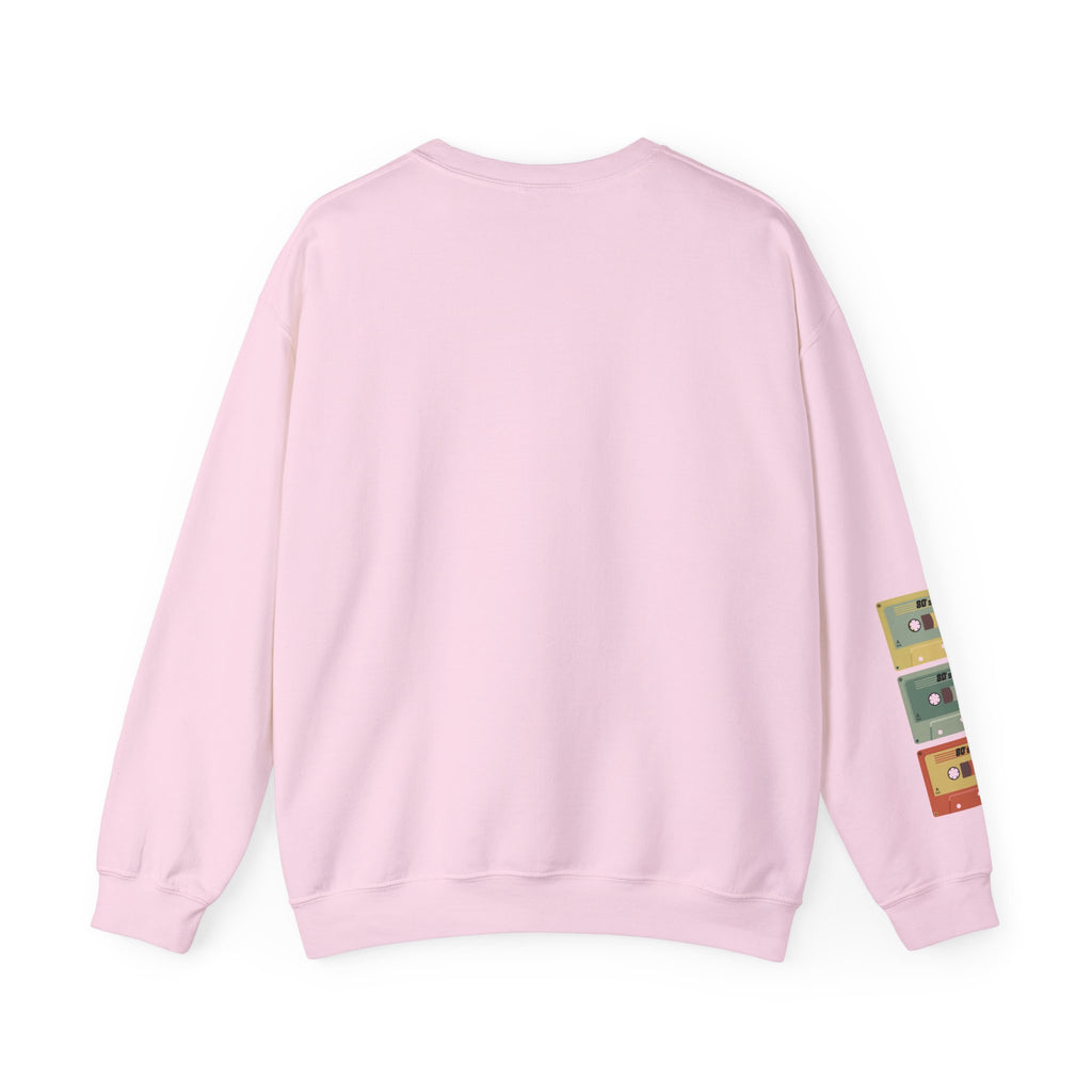 80's Made Me Sweatshirt — Retro 1980s Graphic Crewneck with Cassette Sleeve