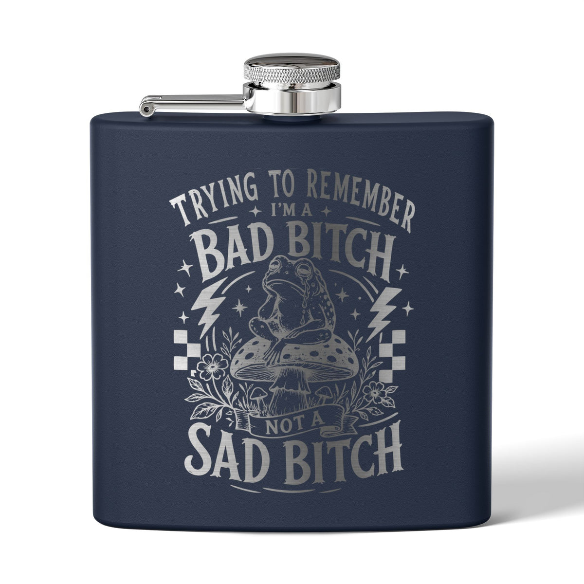 Bold Retro Quote 6 oz Stainless Steel Flask