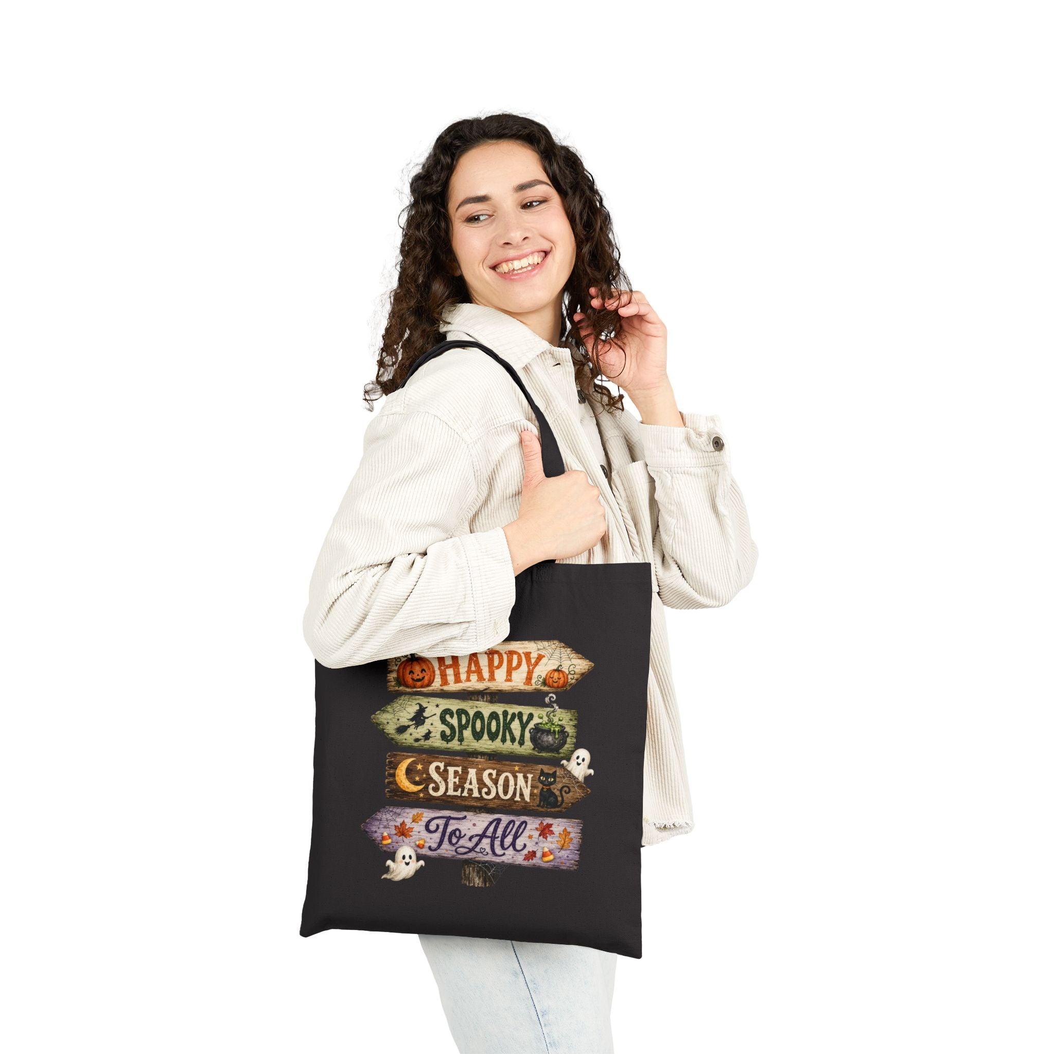 Halloween Tote Bag — Happy Spooky Season Cotton Canvas
