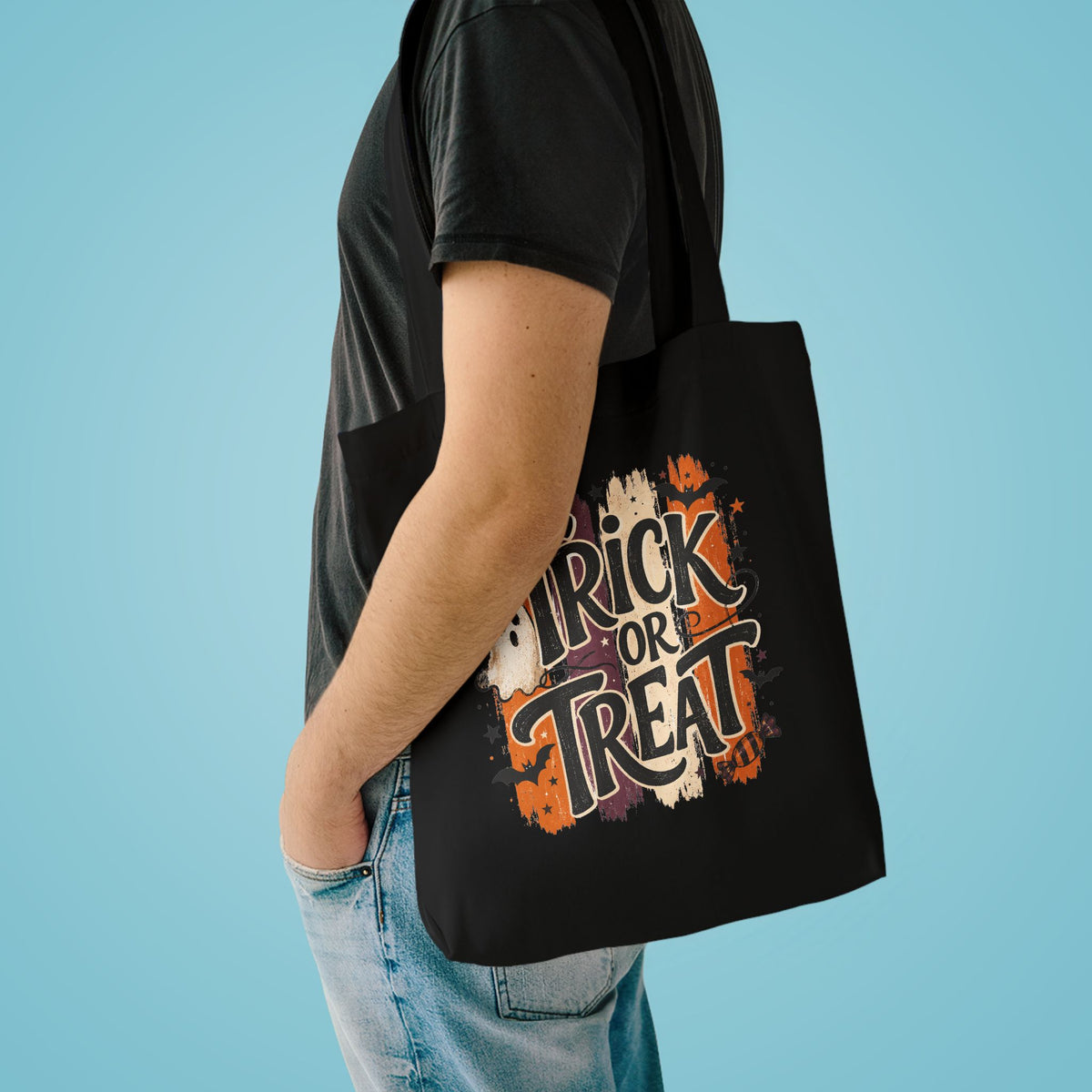 Trick or Treat Ghost Cotton Tote Bag